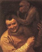 Annibale Carracci A Man with a Monkey China oil painting reproduction